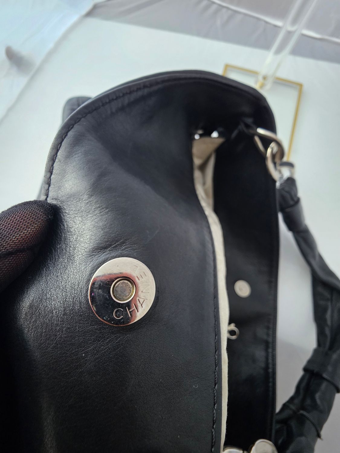 Chanel Black Lambskin Leather Matelassé Tote bag