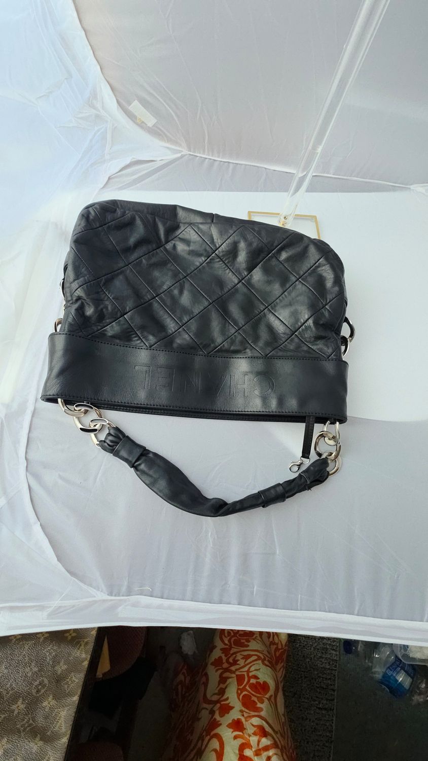 Chanel Black Lambskin Leather Matelassé Tote bag