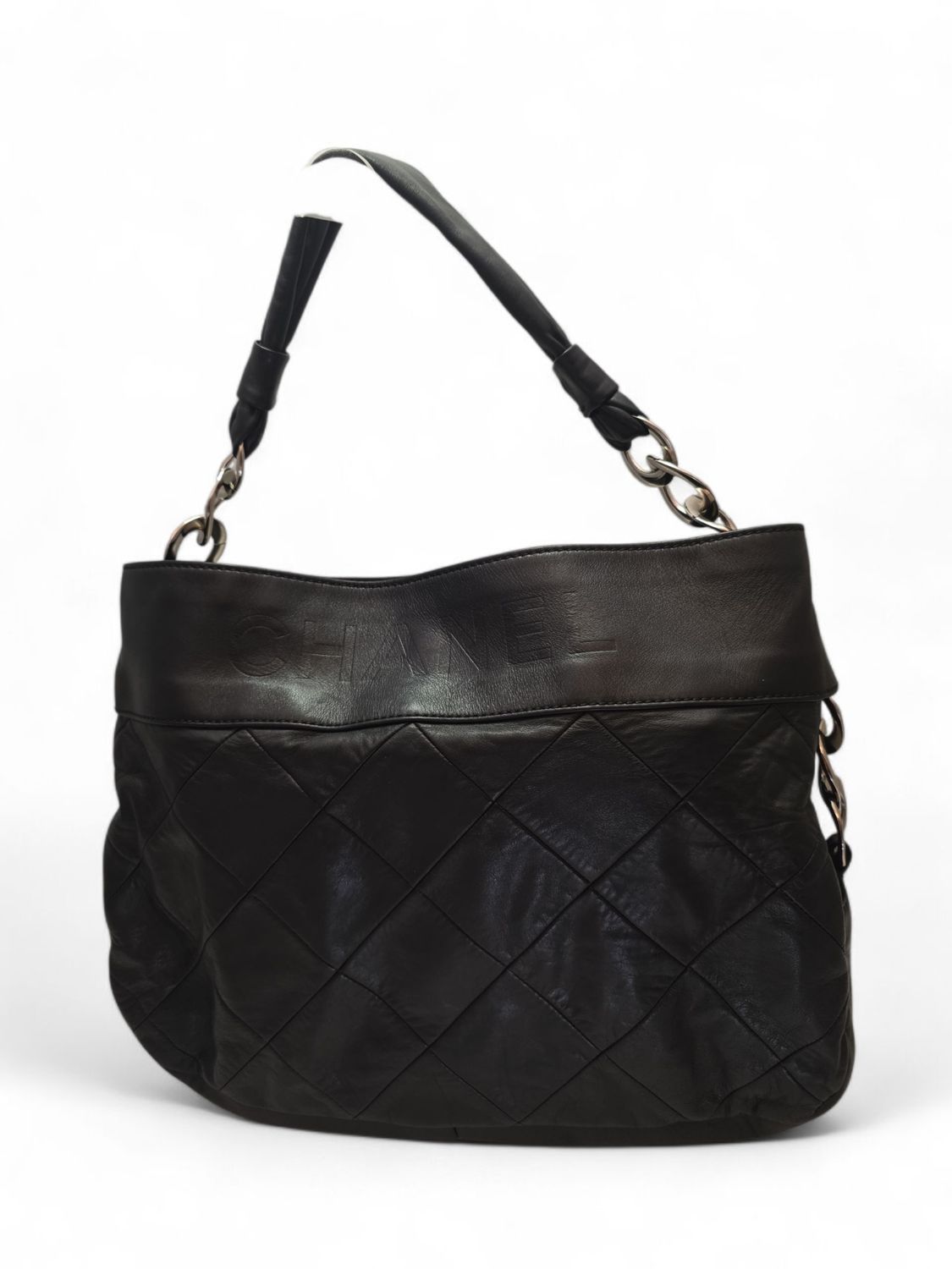 Chanel Black Lambskin Leather Matelassé Tote bag