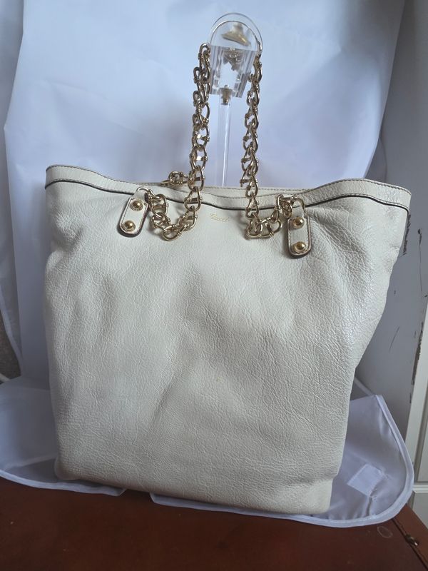 Gucci  white leather tote bag