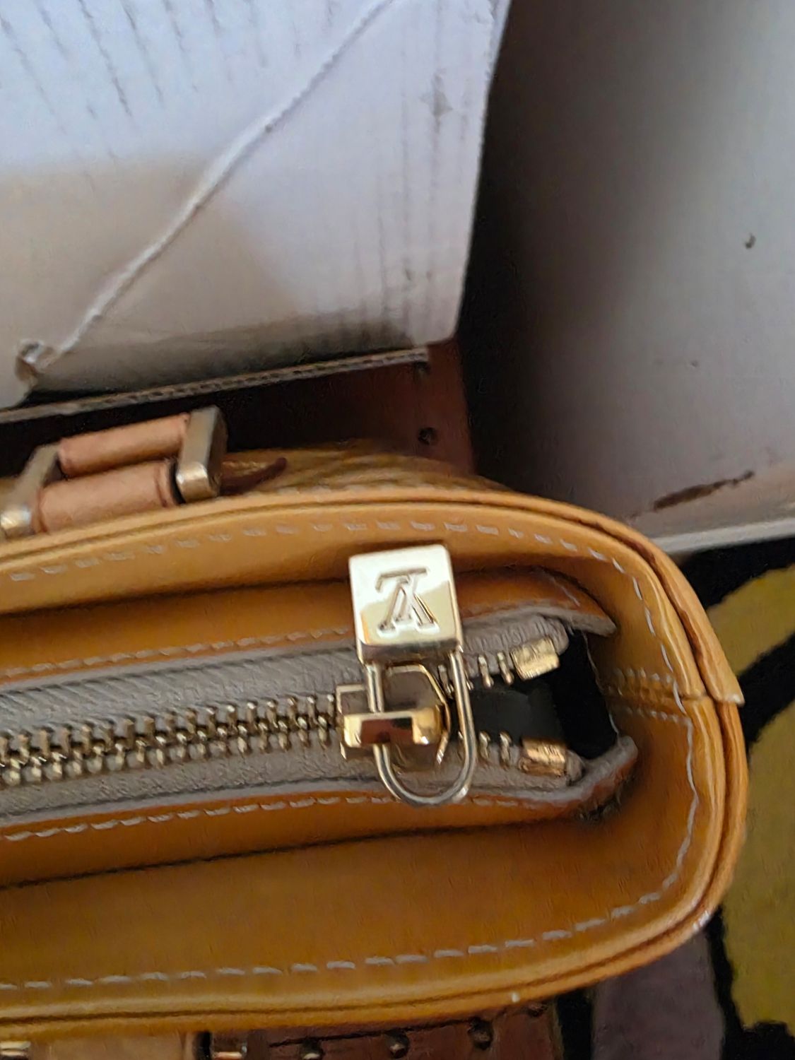 Louis Vuitton Yellow Houston Vernis Leather Tote