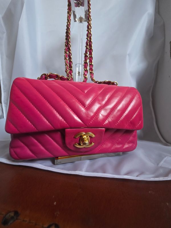Chanel Pink Lambskin leather mini Single Flap Bag