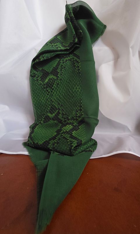Burberry Green Mousseline de Soie Silk Scarf
