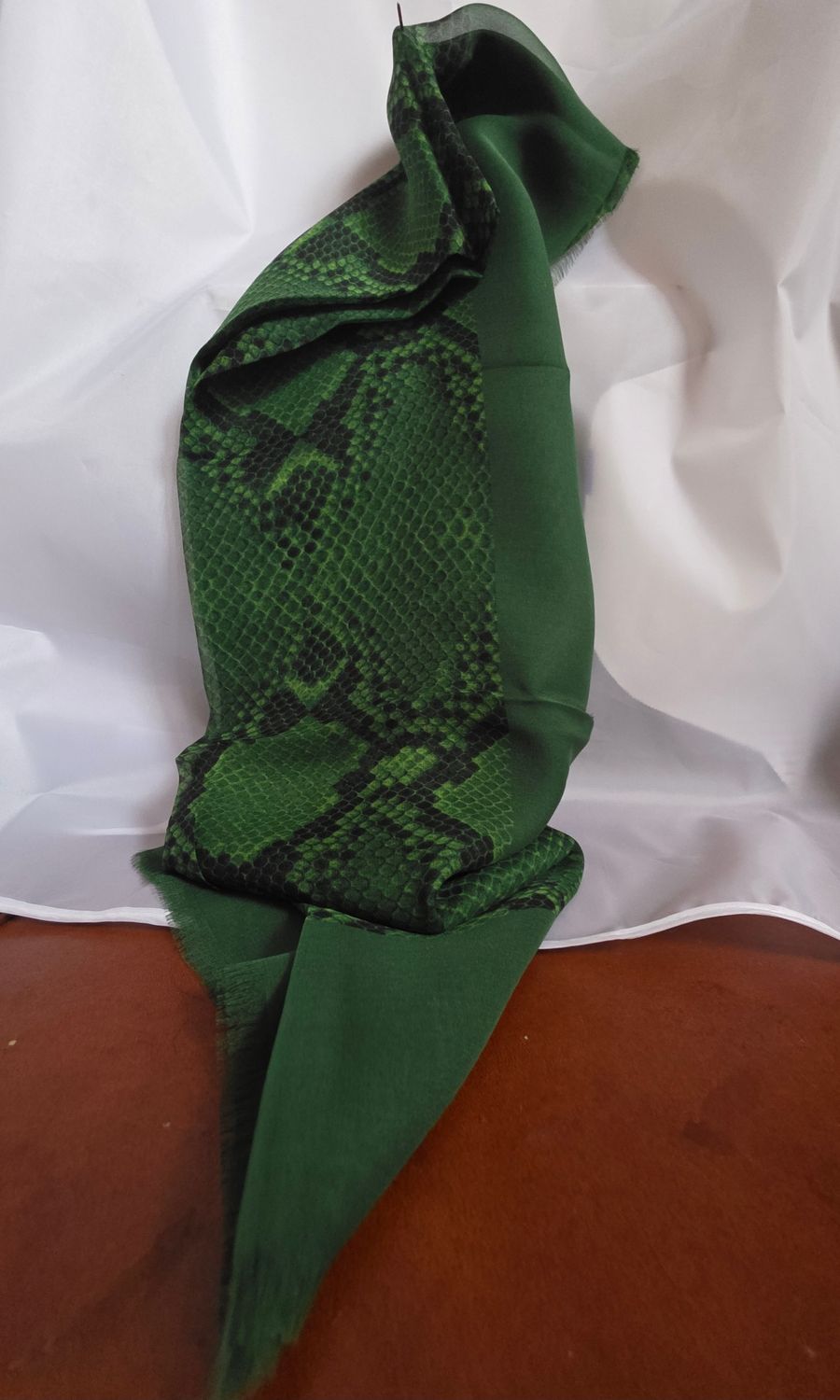 Burberry Green Mousseline de Soie Silk Scarf
