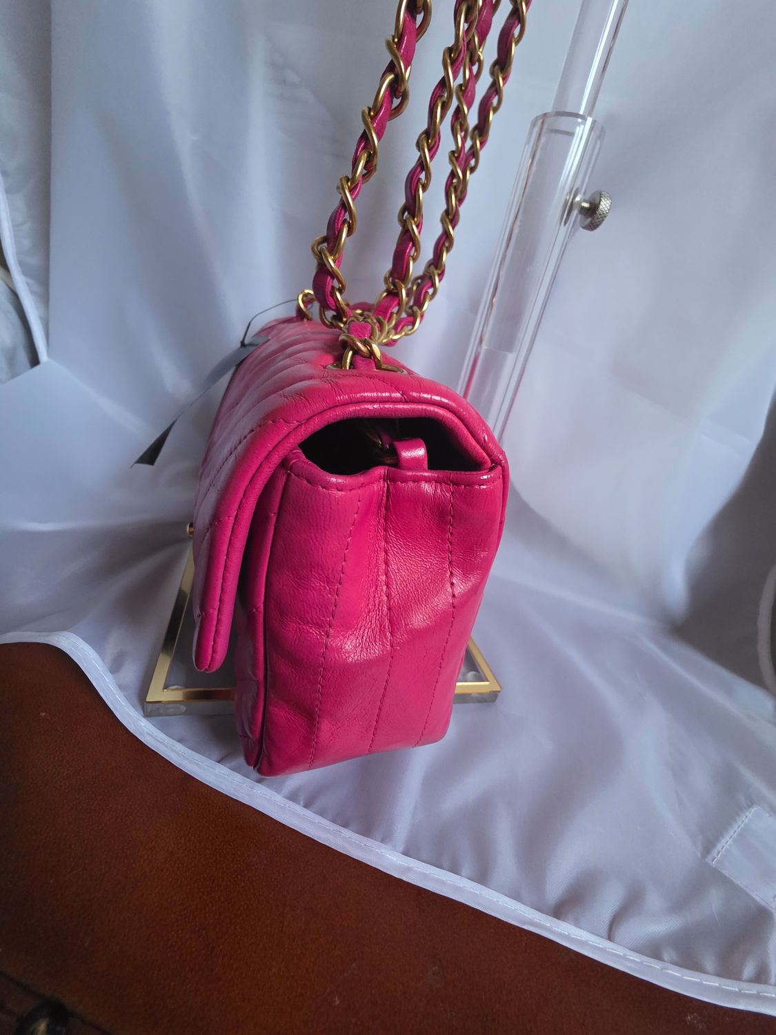 Chanel Pink Lambskin leather mini Single Flap Bag