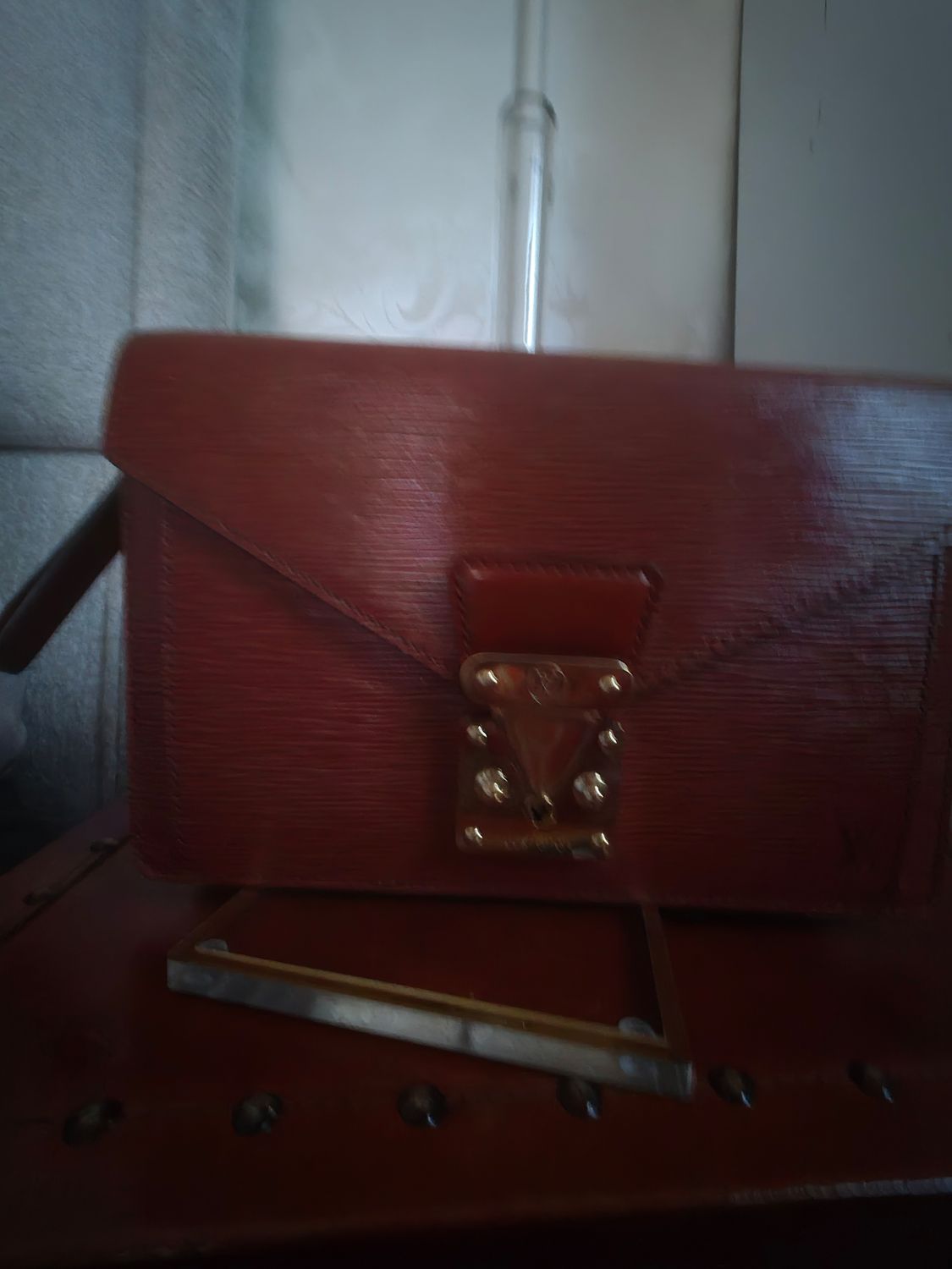 Louis Vuitton Serie Dragonne Cognac brown Epi Leather Clutch Bag