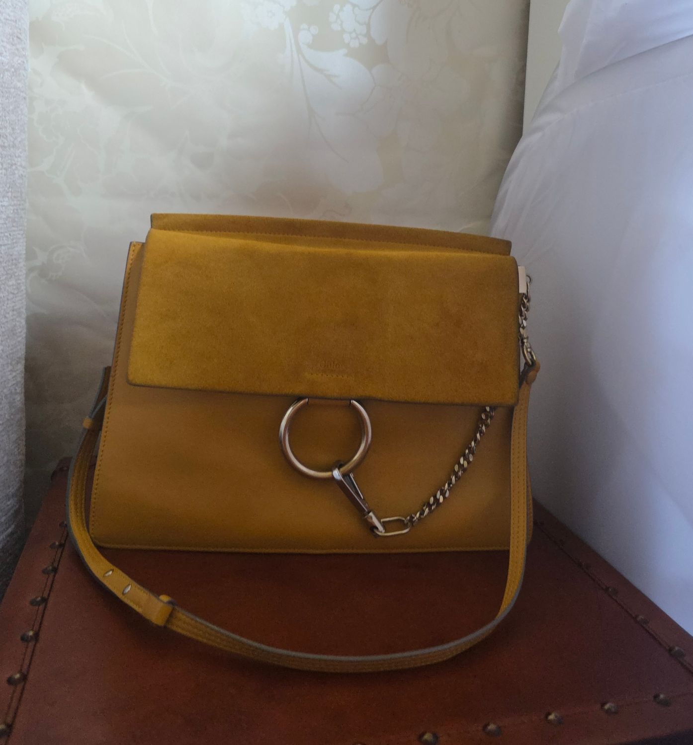 Chloé Faye Yellow Suede Leather crossbody bag