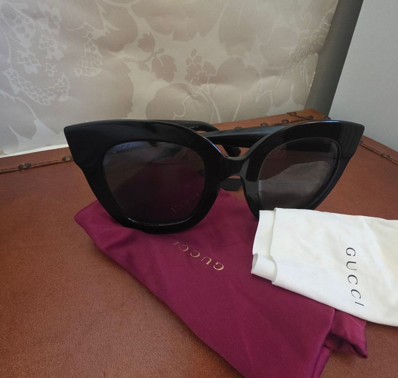 Gucci Black Sunglasses with Gold Accents