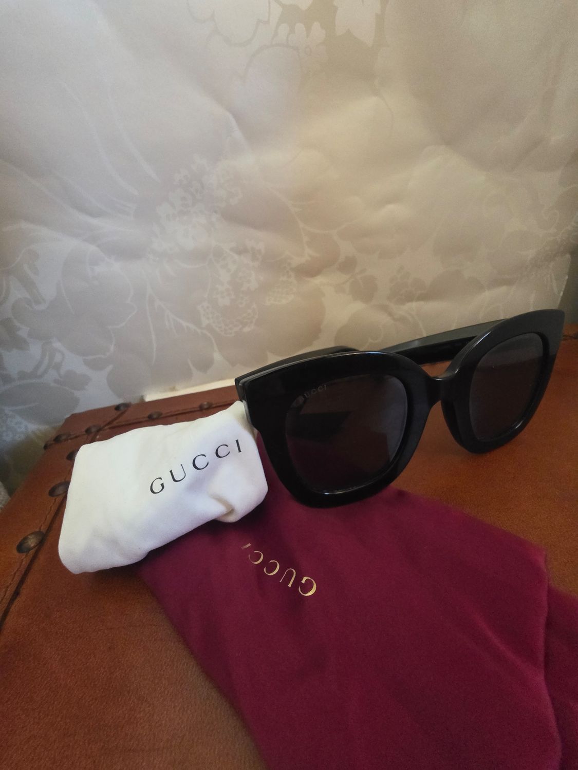 Gucci Black Sunglasses with Gold Accents