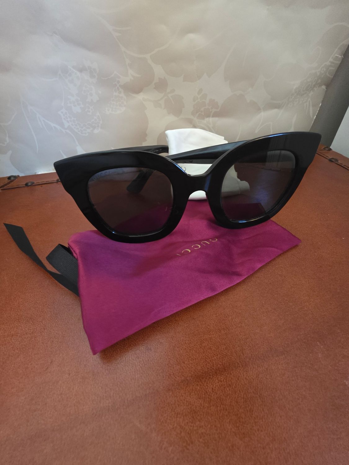 Gucci Black Sunglasses with Gold Accents