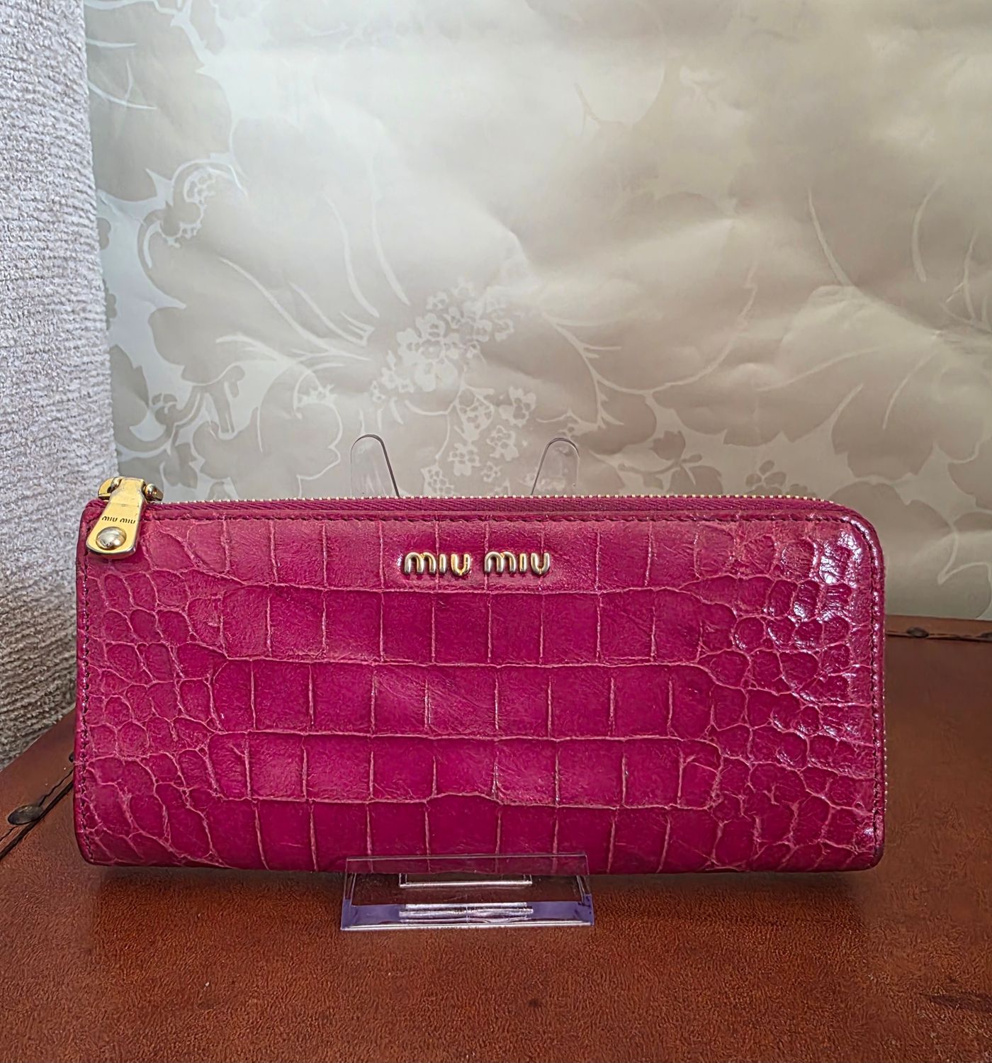 Miu Miu Pink leather Zip-Around Wallet 