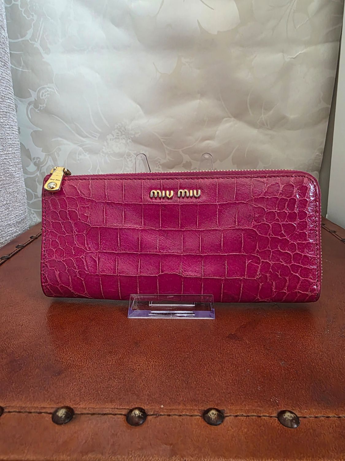 Miu Miu Pink leather Zip-Around Wallet 