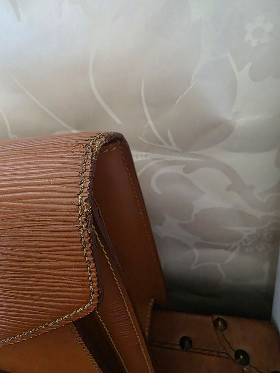 Louis Vuitton Cognac brown Serie Dragonne Epi leather Clutch bag 