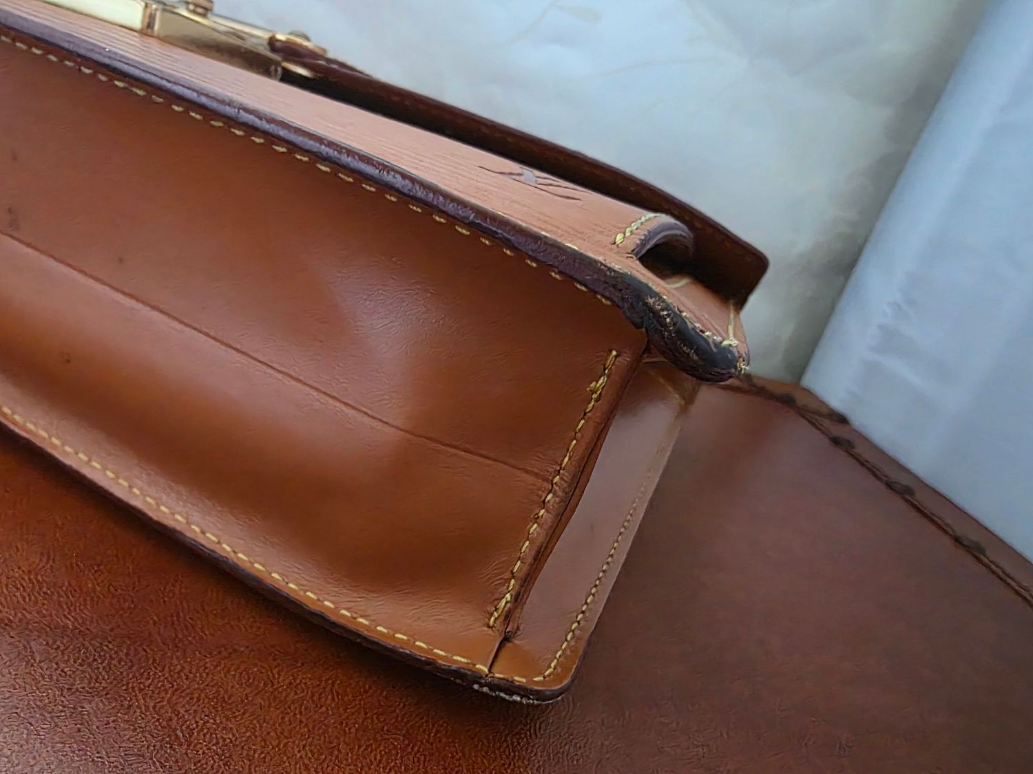 Louis Vuitton Cognac brown Serie Dragonne Epi leather Clutch bag 