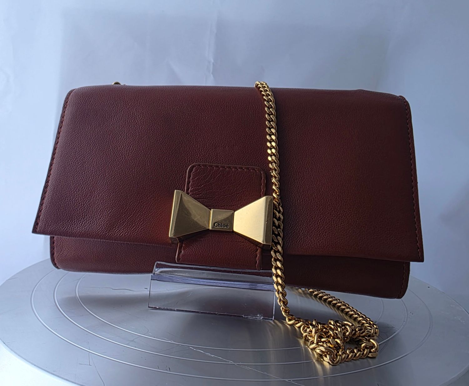 Chloé Red Leather Wallet on chain bag