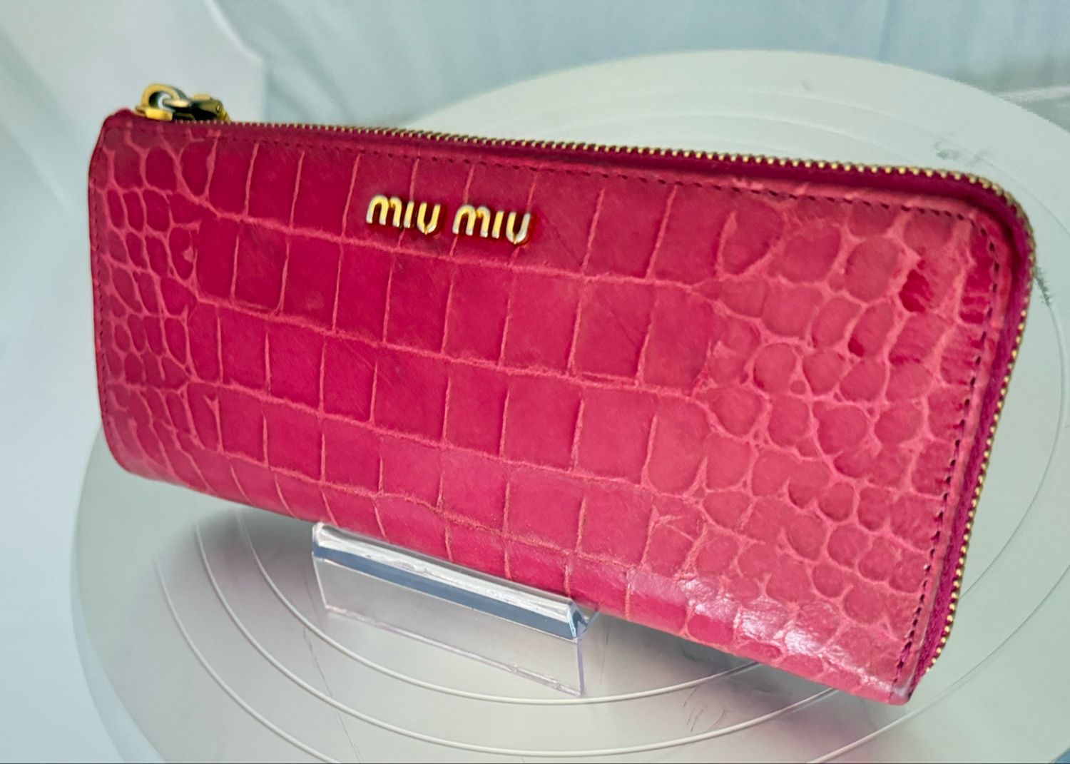 Miu Miu Pink leather Zip-Around Wallet 