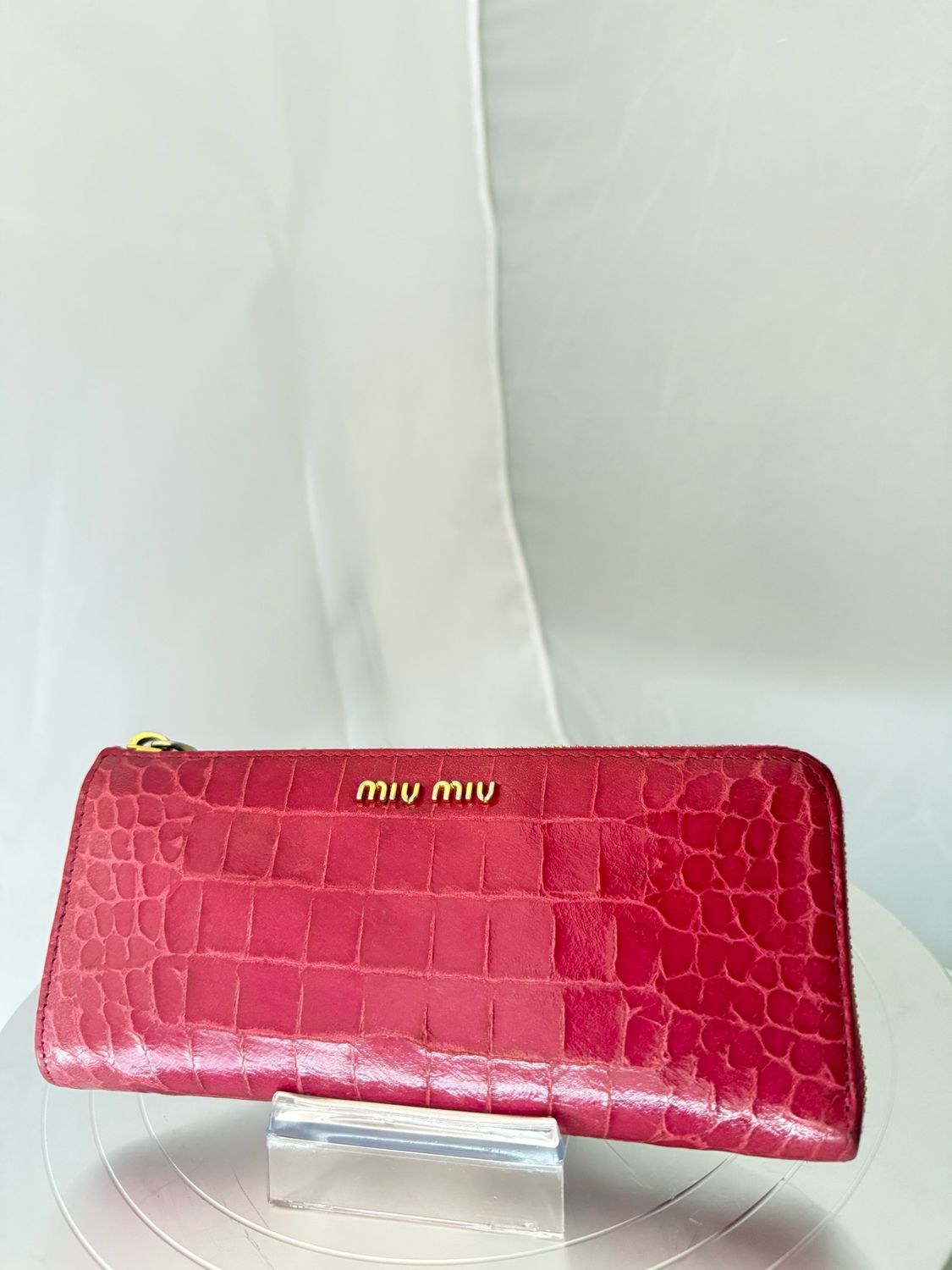 Miu Miu Pink leather Zip-Around Wallet 