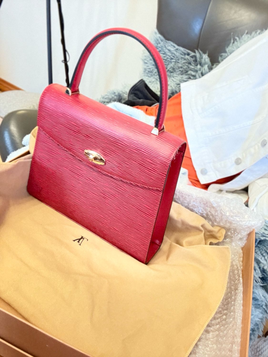 Louis Vuitton malesherbes  epi Leather Top Handle Bag