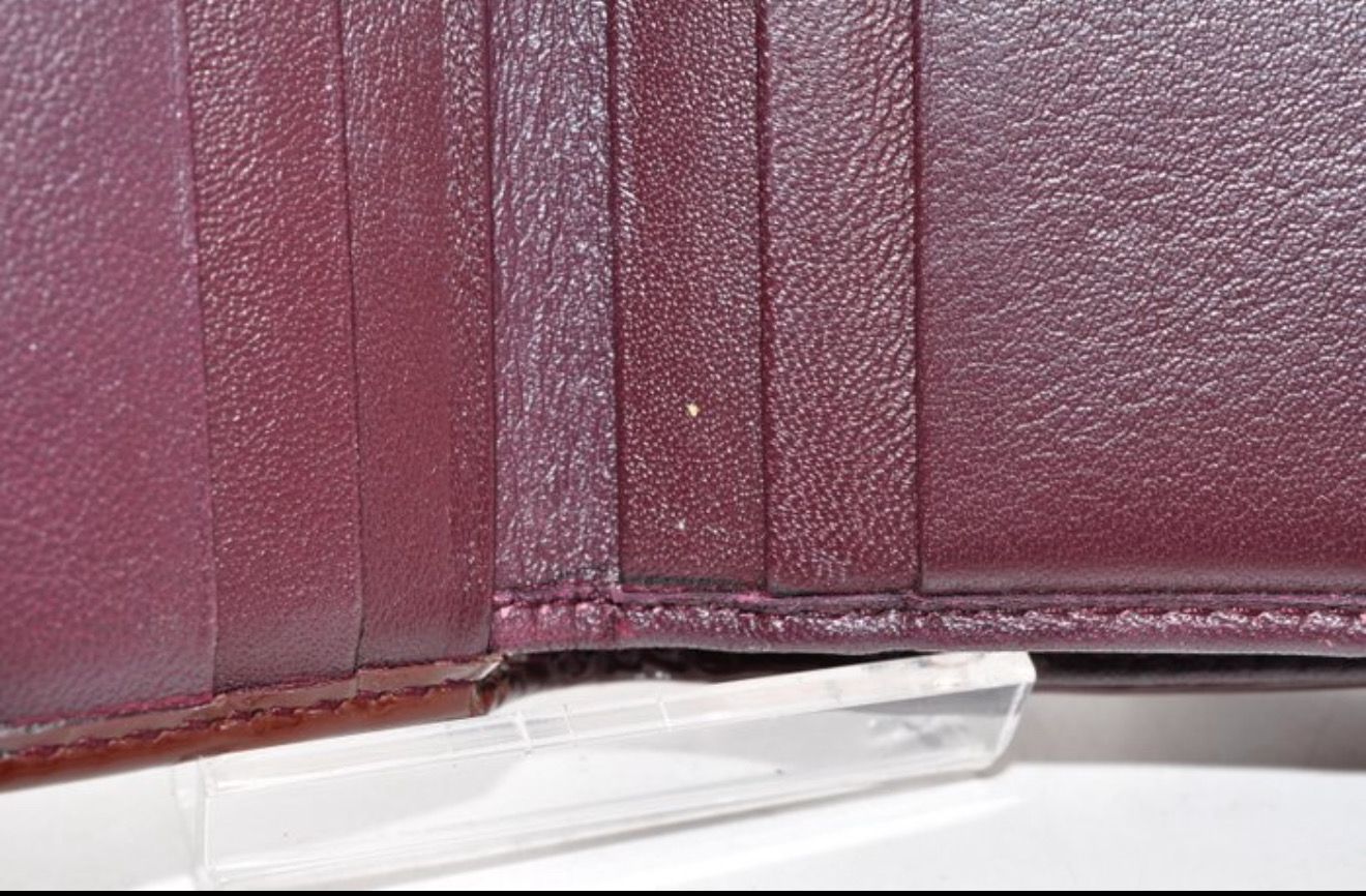 Salvatore Ferragamo Bars Bow Wallet Patent Leather Burgundy