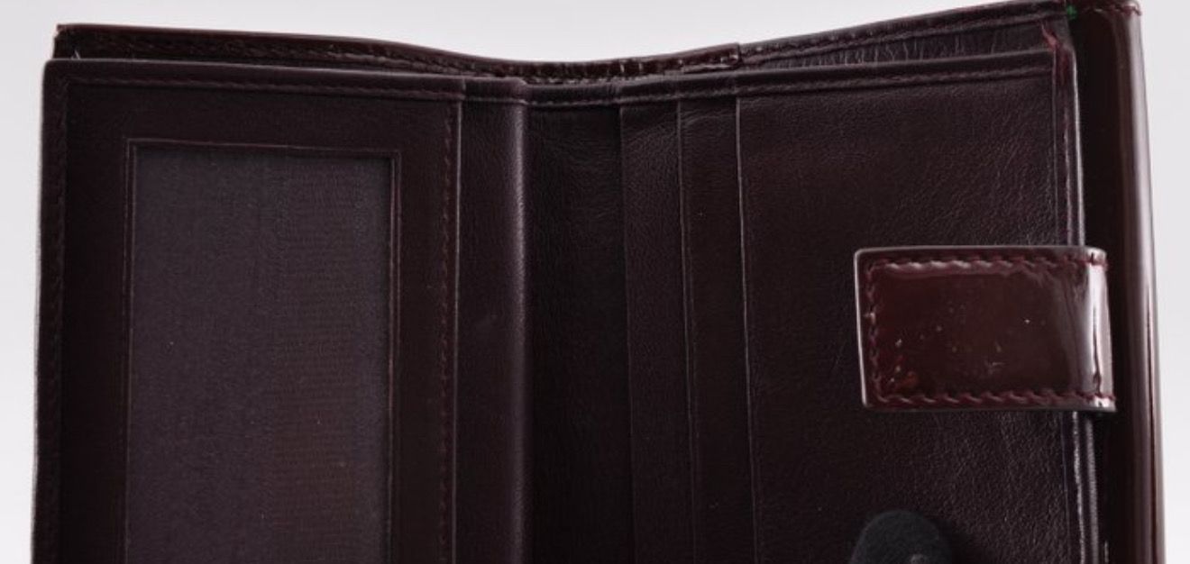 Salvatore Ferragamo Bars Bow Wallet Patent Leather Burgundy