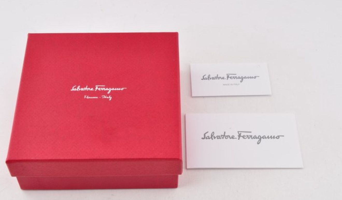 Salvatore Ferragamo Bars Bow Wallet Patent Leather Burgundy