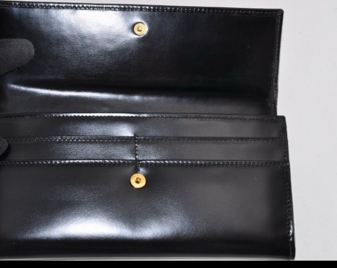 Bvlgari Long Wallet Patent Leather Black Bvlgari Long Wallet Patent Leather Black