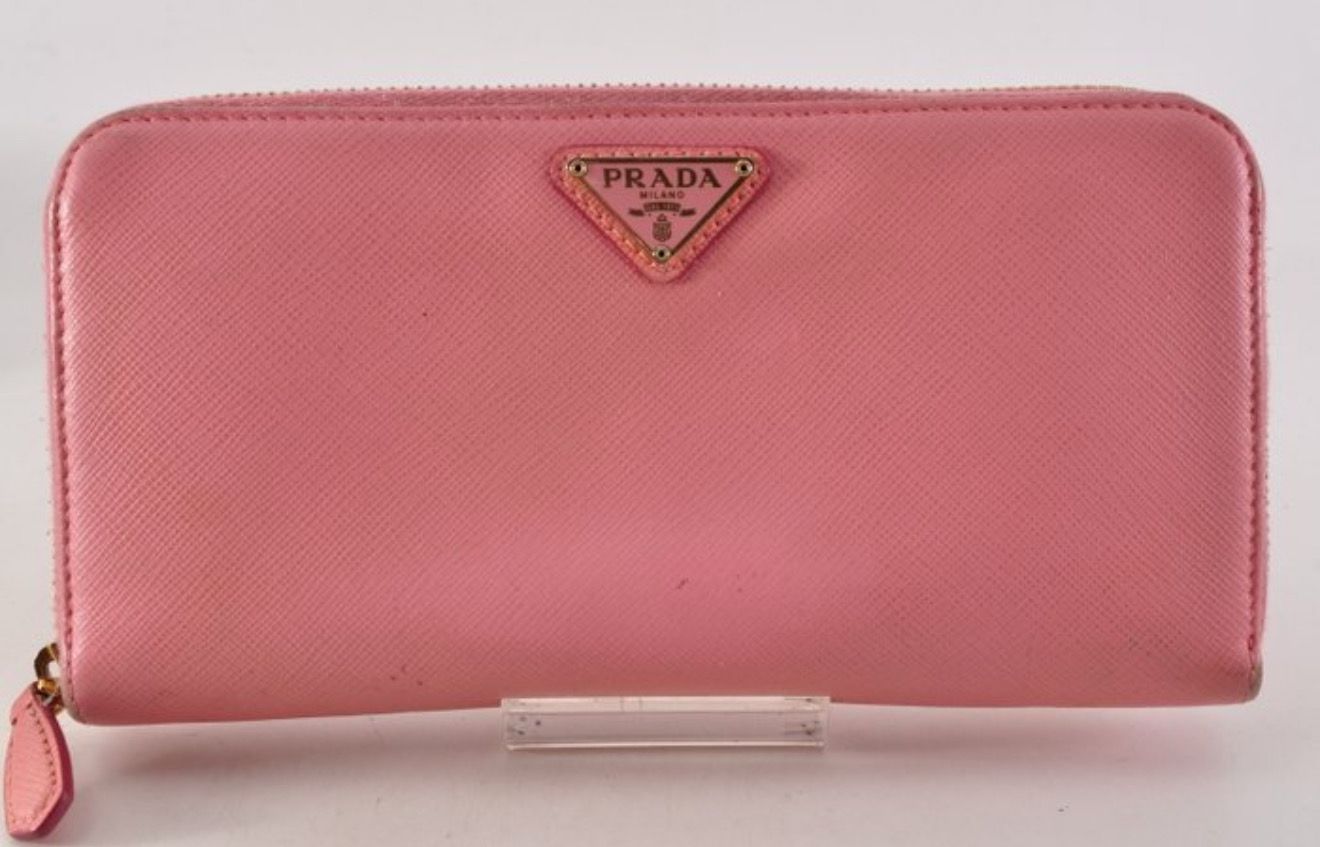 Prada Long Wallet Safiano Leather Pink