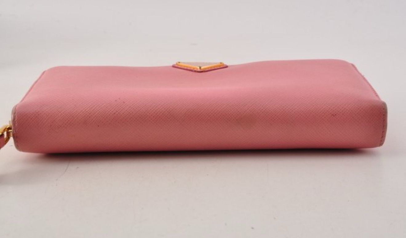 Prada Long Wallet Safiano Leather Pink