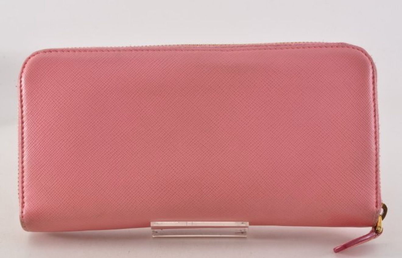 Prada Long Wallet Safiano Leather Pink