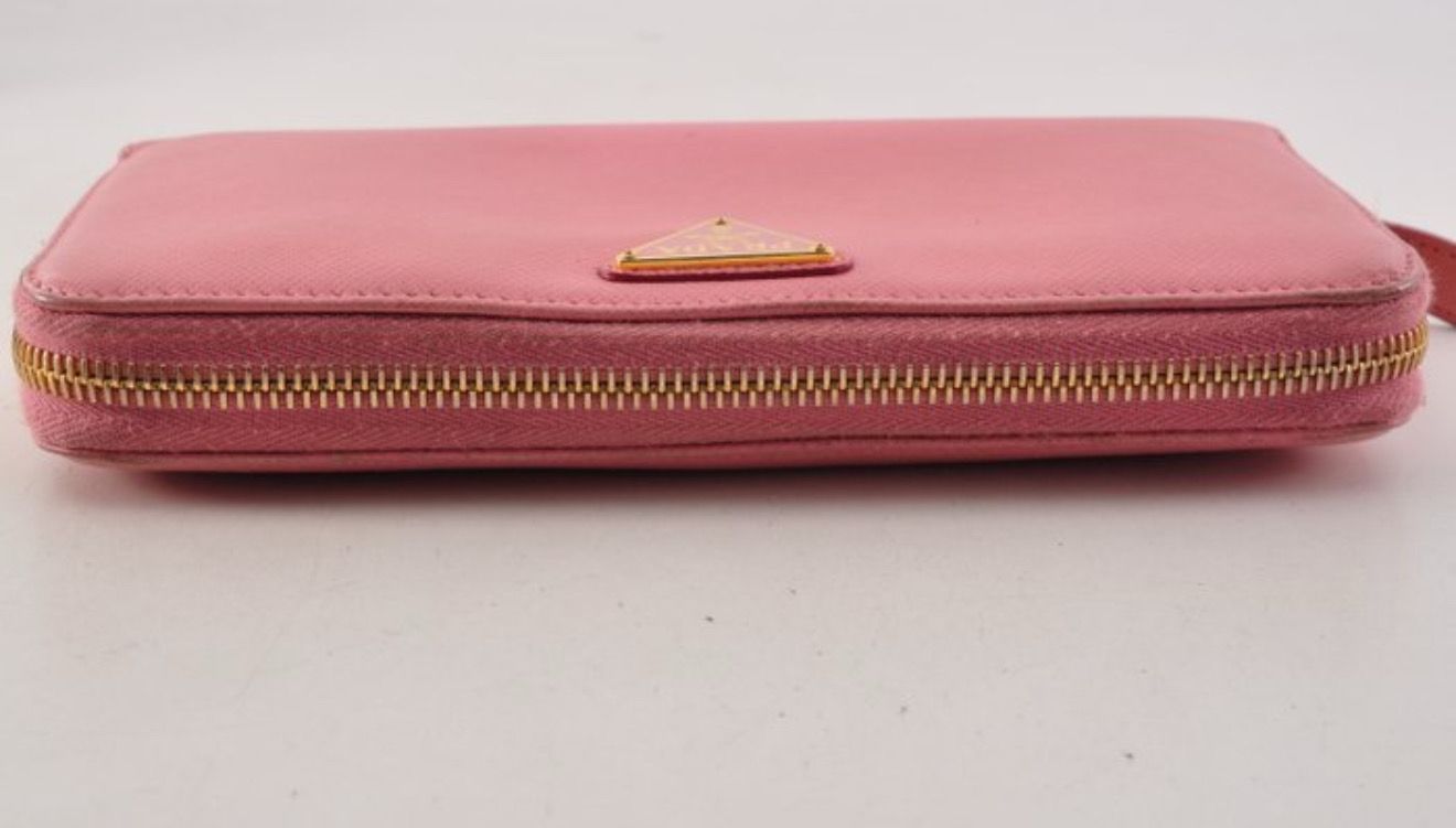 Prada Long Wallet Safiano Leather Pink