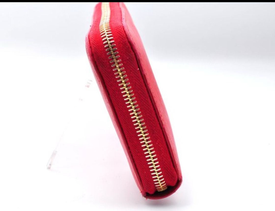 Prada leather Zip Round Red Wallet