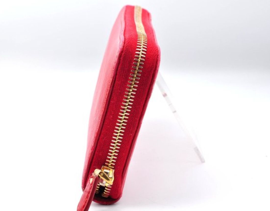 Prada leather Zip Round Red Wallet