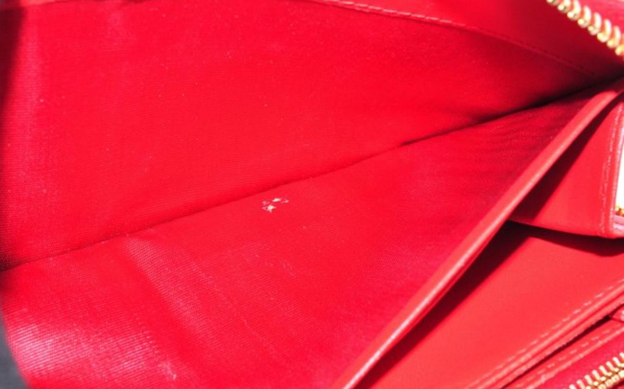 Prada leather Zip Round Red Wallet