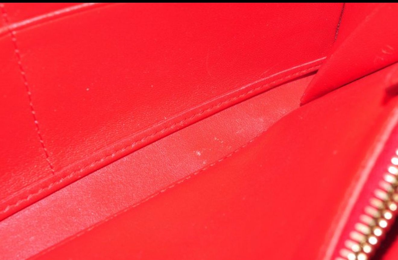 Prada leather Zip Round Red Wallet