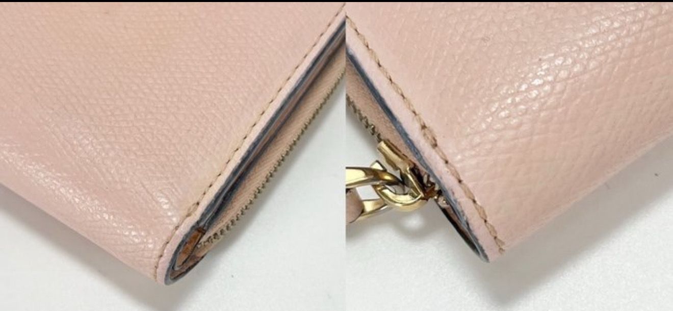 Fendi Logo Bifold leather Wallet Pink Poured