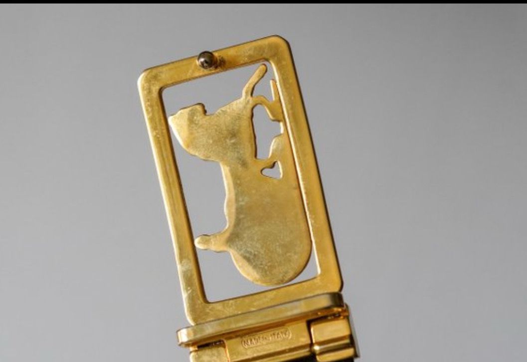 Celine Triomphe leather Belt Black