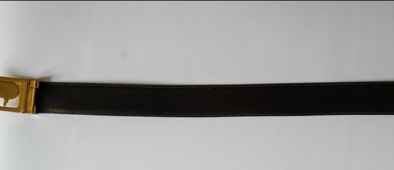 Celine Triomphe leather Belt Black