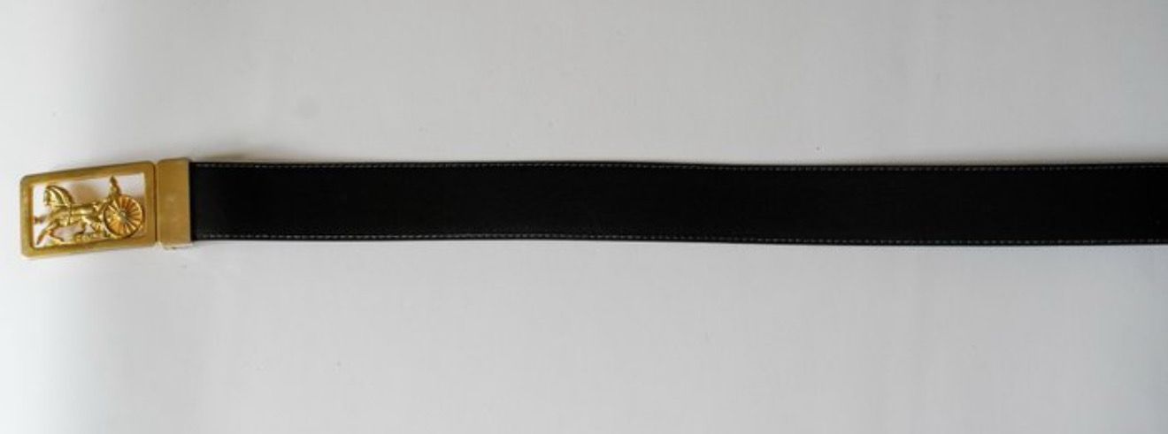 Celine Triomphe leather Belt Black