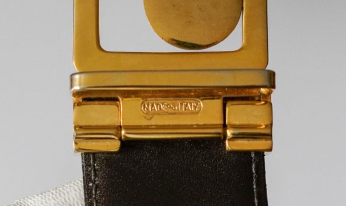 Celine Triomphe leather Belt Black