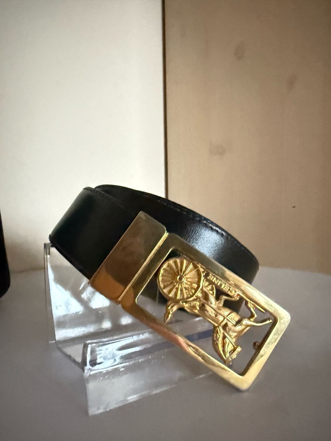 Celine Triomphe leather Belt Black