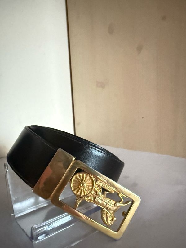 Celine Triomphe leather Belt Black