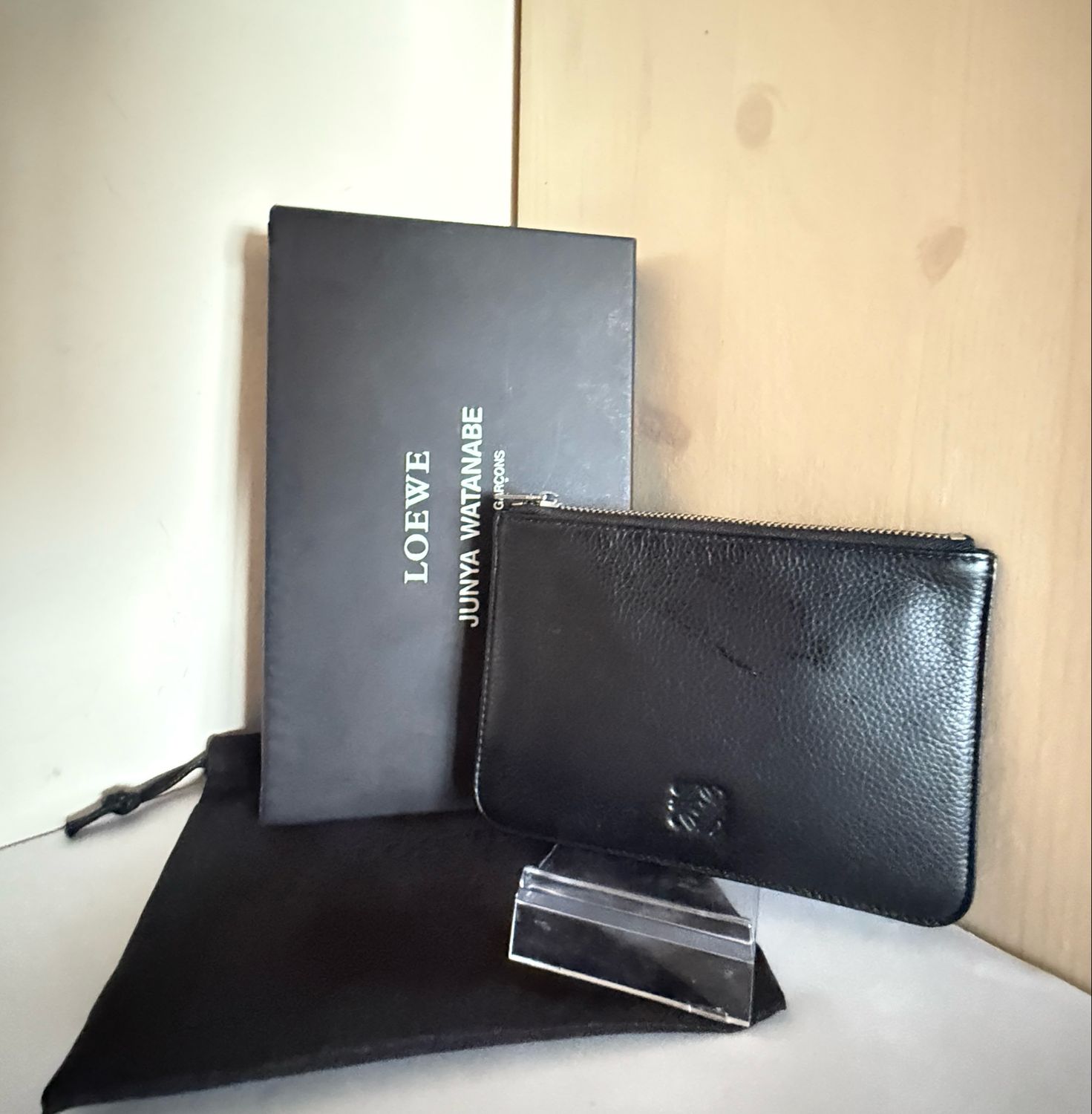 Loewe x Junya Watanabe Comme des Garçons Denim &amp; Tartan Zip Pouch — Limited Edition — Full Set