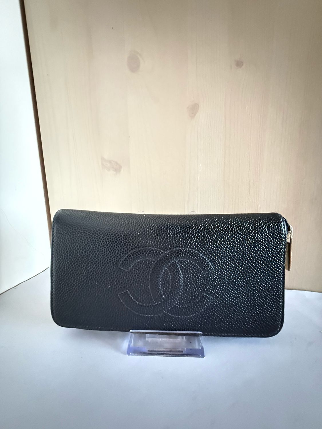 Chanel zip around wallet black 