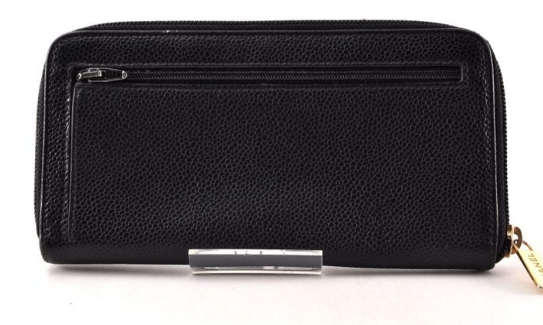 Chanel zip around  Leather wallet black