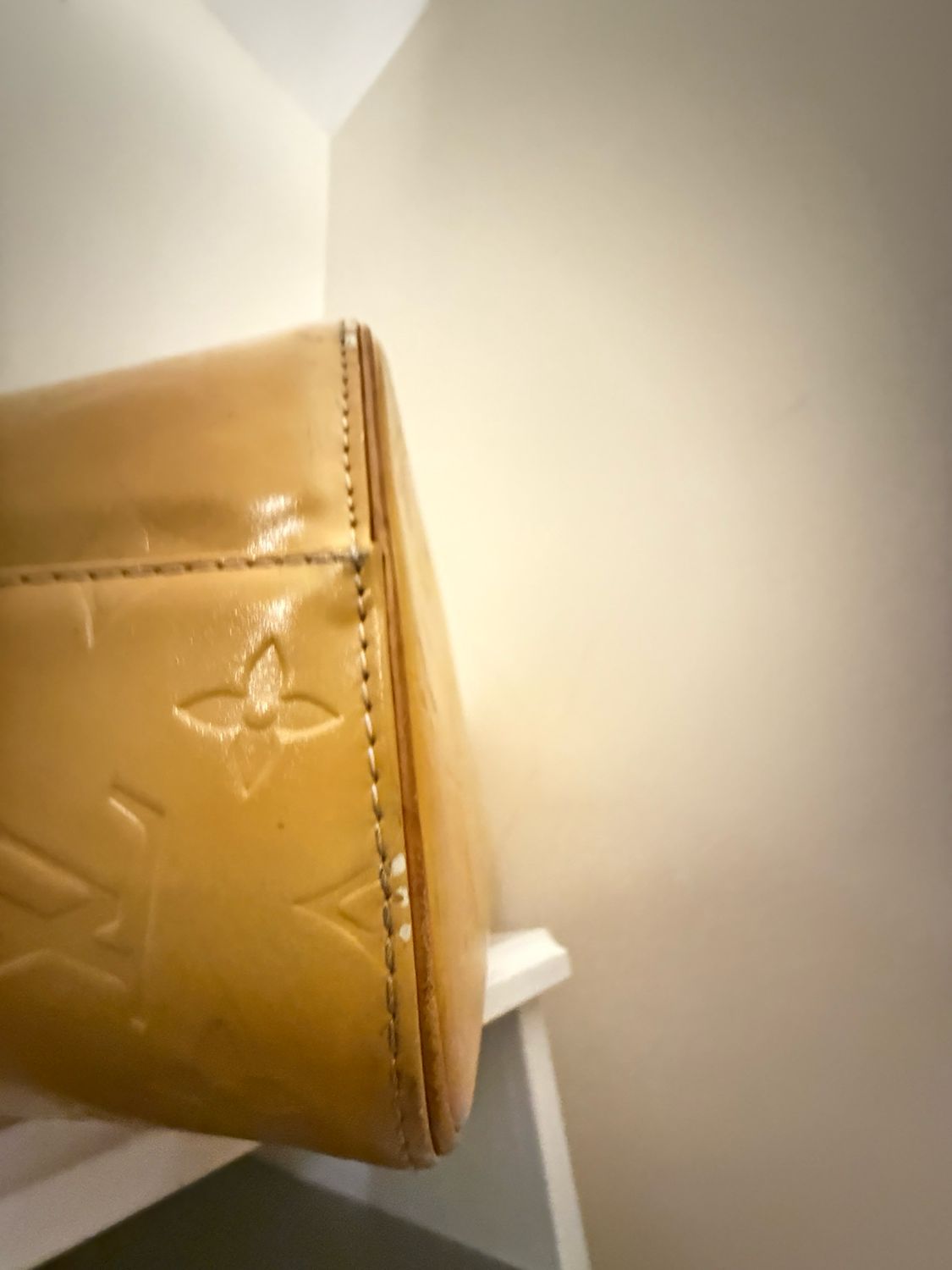 Louis Vuitton Yellow Monogram Vernis Houston Tote Leather Bag