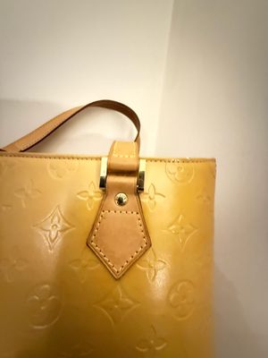 Louis Vuitton Yellow Monogram Vernis Houston Tote Leather Bag