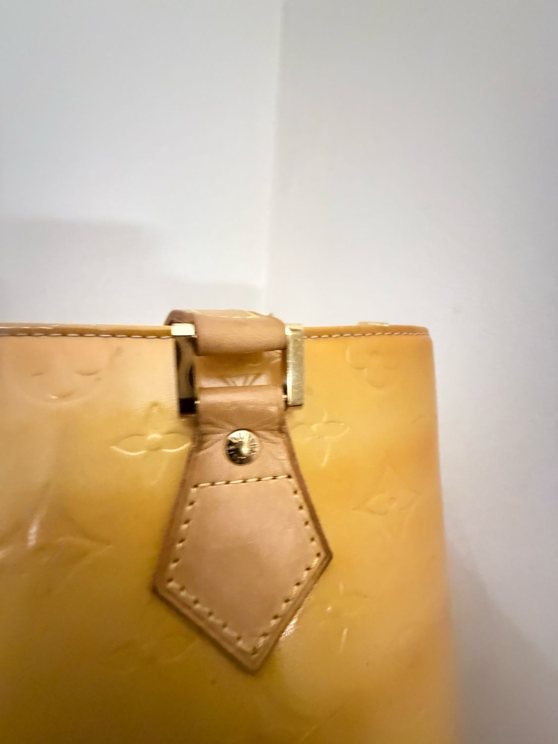 Louis Vuitton Yellow Monogram Vernis Houston Tote Leather Bag
