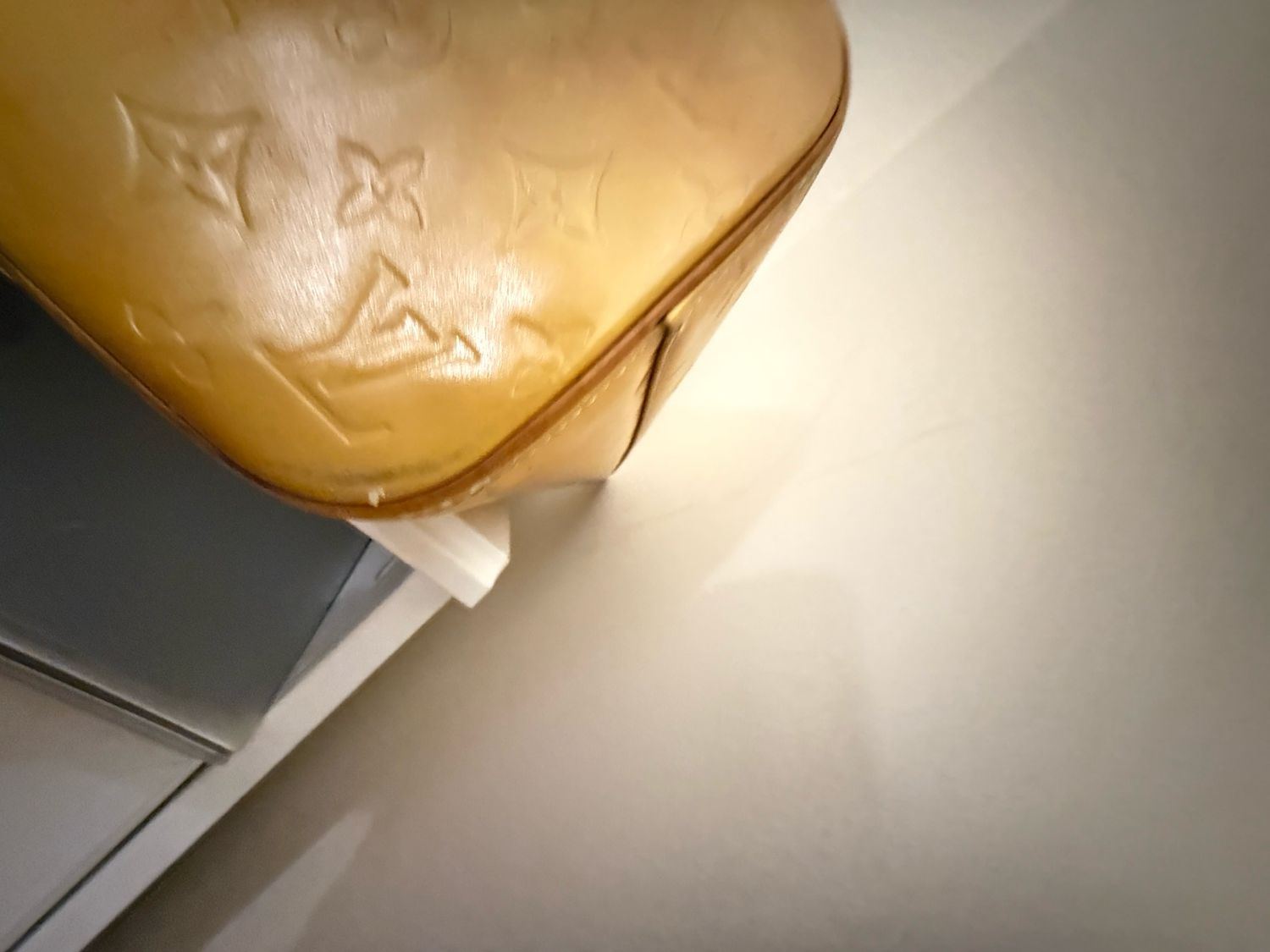 Louis Vuitton Yellow Monogram Vernis Houston Tote Leather Bag