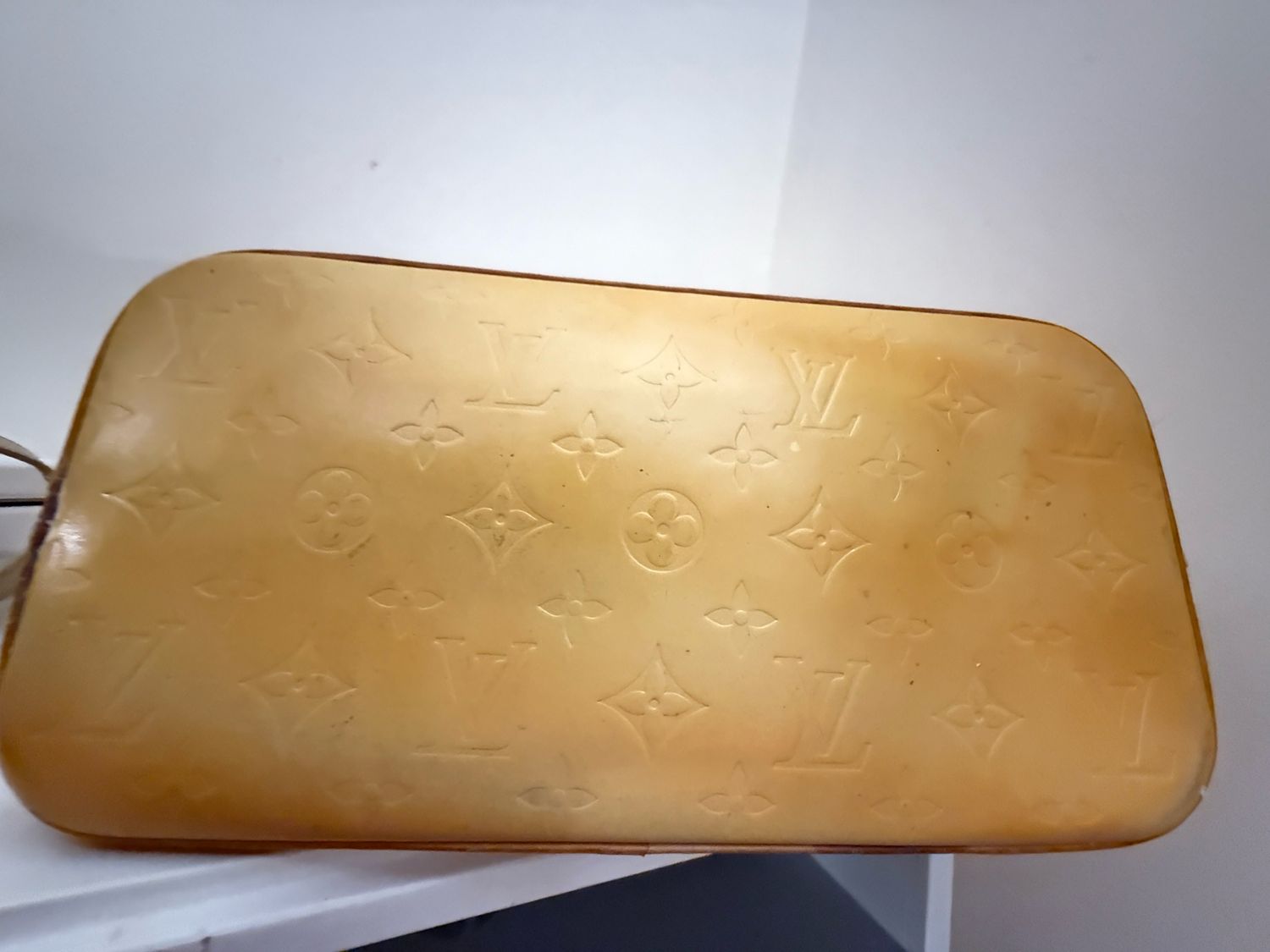 Louis Vuitton Yellow Monogram Vernis Houston Tote Leather Bag