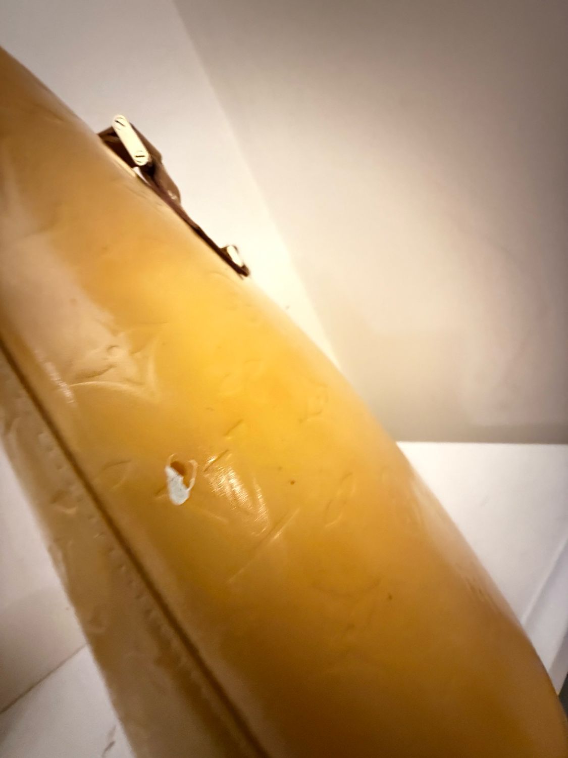 Louis Vuitton Yellow Monogram Vernis Houston Tote Leather Bag